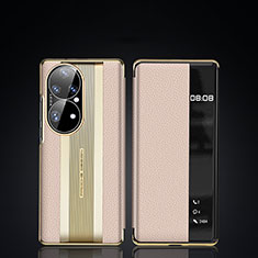 Handytasche Stand Schutzhülle Flip Leder Hülle JB2 für Huawei P50 Gold