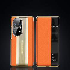 Handytasche Stand Schutzhülle Flip Leder Hülle JB2 für Huawei P50e Orange