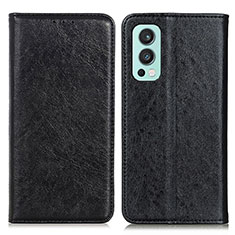 Handytasche Stand Schutzhülle Flip Leder Hülle K01Z für OnePlus Nord 2 5G Schwarz