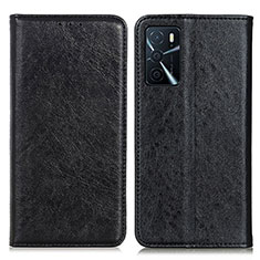 Handytasche Stand Schutzhülle Flip Leder Hülle K01Z für Oppo A16s Schwarz