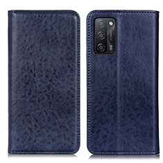 Handytasche Stand Schutzhülle Flip Leder Hülle K01Z für Oppo A55 5G Blau