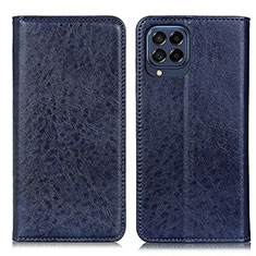 Handytasche Stand Schutzhülle Flip Leder Hülle K01Z für Samsung Galaxy M53 5G Blau