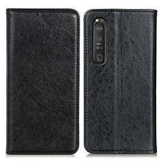 Handytasche Stand Schutzhülle Flip Leder Hülle K01Z für Sony Xperia 1 III Schwarz