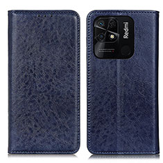 Handytasche Stand Schutzhülle Flip Leder Hülle K01Z für Xiaomi Redmi 10 India Blau