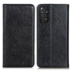 Handytasche Stand Schutzhülle Flip Leder Hülle K01Z für Xiaomi Redmi Note 11 4G (2022) Schwarz