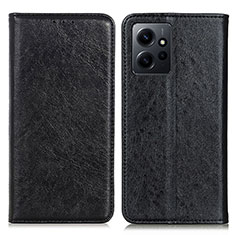 Handytasche Stand Schutzhülle Flip Leder Hülle K01Z für Xiaomi Redmi Note 12 4G Schwarz