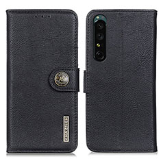 Handytasche Stand Schutzhülle Flip Leder Hülle K02Z für Sony Xperia 1 IV Schwarz