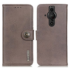 Handytasche Stand Schutzhülle Flip Leder Hülle K02Z für Sony Xperia PRO-I Grau