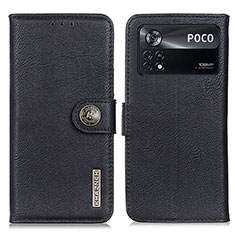 Handytasche Stand Schutzhülle Flip Leder Hülle K02Z für Xiaomi Poco X4 Pro 5G Schwarz