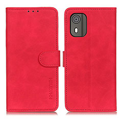 Handytasche Stand Schutzhülle Flip Leder Hülle K03Z für Nokia C02 Rot