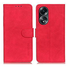 Handytasche Stand Schutzhülle Flip Leder Hülle K03Z für Oppo A18 Rot