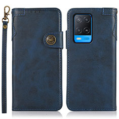 Handytasche Stand Schutzhülle Flip Leder Hülle K03Z für Oppo A54 4G Blau