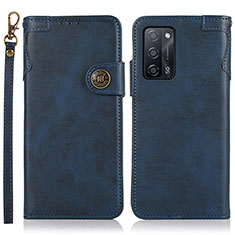 Handytasche Stand Schutzhülle Flip Leder Hülle K03Z für Oppo A55 5G Blau