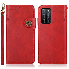 Handytasche Stand Schutzhülle Flip Leder Hülle K03Z für Oppo A55 5G Rot