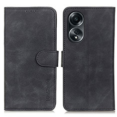 Handytasche Stand Schutzhülle Flip Leder Hülle K03Z für Oppo A78 5G Schwarz