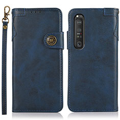 Handytasche Stand Schutzhülle Flip Leder Hülle K03Z für Sony Xperia 1 III Blau