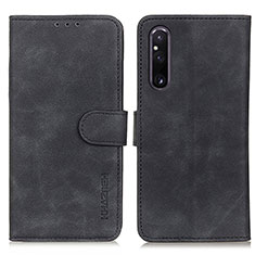 Handytasche Stand Schutzhülle Flip Leder Hülle K03Z für Sony Xperia 1 V Schwarz