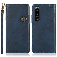 Handytasche Stand Schutzhülle Flip Leder Hülle K03Z für Sony Xperia 5 III Blau