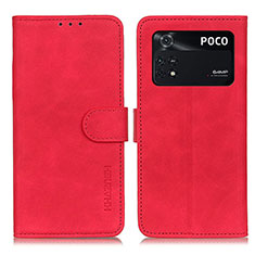 Handytasche Stand Schutzhülle Flip Leder Hülle K03Z für Xiaomi Poco M4 Pro 4G Rot