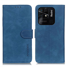 Handytasche Stand Schutzhülle Flip Leder Hülle K03Z für Xiaomi Redmi 10 India Blau