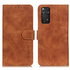 Handytasche Stand Schutzhülle Flip Leder Hülle K03Z für Xiaomi Redmi Note 11 4G (2022) Braun