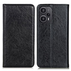 Handytasche Stand Schutzhülle Flip Leder Hülle K03Z für Xiaomi Redmi Note 12 Turbo 5G Schwarz