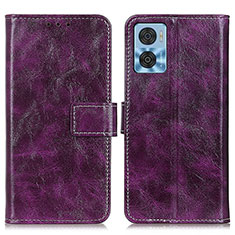 Handytasche Stand Schutzhülle Flip Leder Hülle K04Z für Motorola Moto E22 Violett