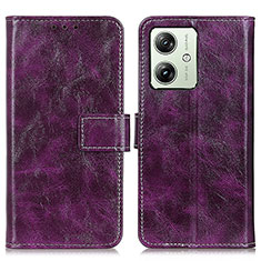 Handytasche Stand Schutzhülle Flip Leder Hülle K04Z für Motorola Moto G54 5G Violett