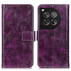 Handytasche Stand Schutzhülle Flip Leder Hülle K04Z für OnePlus 12R 5G Violett