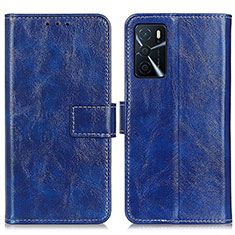 Handytasche Stand Schutzhülle Flip Leder Hülle K04Z für Oppo A16 Blau