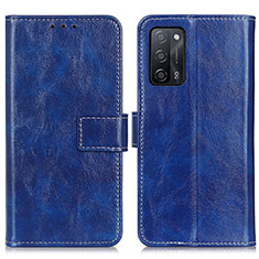 Handytasche Stand Schutzhülle Flip Leder Hülle K04Z für Oppo A56 5G Blau