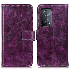 Handytasche Stand Schutzhülle Flip Leder Hülle K04Z für Oppo A74 5G Violett