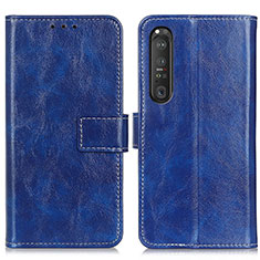 Handytasche Stand Schutzhülle Flip Leder Hülle K04Z für Sony Xperia 1 III Blau