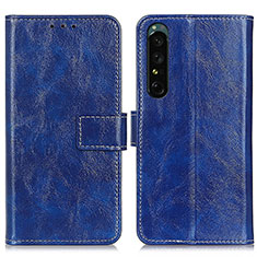 Handytasche Stand Schutzhülle Flip Leder Hülle K04Z für Sony Xperia 1 IV Blau