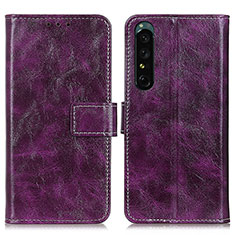 Handytasche Stand Schutzhülle Flip Leder Hülle K04Z für Sony Xperia 1 IV Violett