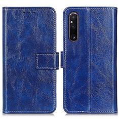 Handytasche Stand Schutzhülle Flip Leder Hülle K04Z für Sony Xperia 1 V Blau