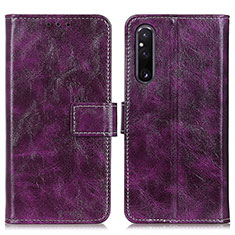 Handytasche Stand Schutzhülle Flip Leder Hülle K04Z für Sony Xperia 1 V Violett