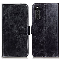 Handytasche Stand Schutzhülle Flip Leder Hülle K04Z für Sony Xperia 10 III Schwarz