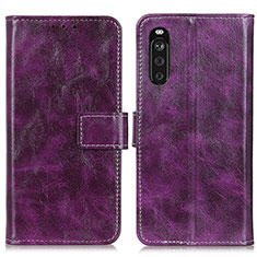 Handytasche Stand Schutzhülle Flip Leder Hülle K04Z für Sony Xperia 10 III SOG04 Violett