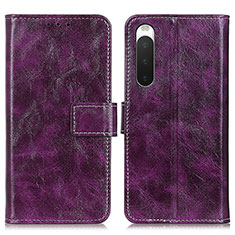 Handytasche Stand Schutzhülle Flip Leder Hülle K04Z für Sony Xperia 10 IV Violett