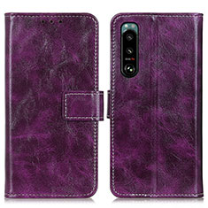 Handytasche Stand Schutzhülle Flip Leder Hülle K04Z für Sony Xperia 5 III SO-53B Violett