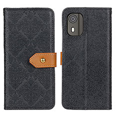 Handytasche Stand Schutzhülle Flip Leder Hülle K05Z für Nokia C02 Schwarz