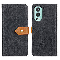 Handytasche Stand Schutzhülle Flip Leder Hülle K05Z für OnePlus Nord 2 5G Schwarz