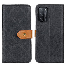 Handytasche Stand Schutzhülle Flip Leder Hülle K05Z für Oppo A55 5G Schwarz