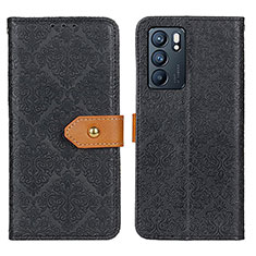 Handytasche Stand Schutzhülle Flip Leder Hülle K05Z für Oppo Reno6 5G Schwarz