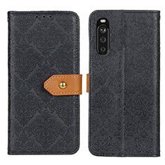 Handytasche Stand Schutzhülle Flip Leder Hülle K05Z für Sony Xperia 10 III Lite Schwarz