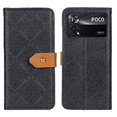 Handytasche Stand Schutzhülle Flip Leder Hülle K05Z für Xiaomi Poco X4 Pro 5G Schwarz