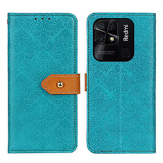 Handytasche Stand Schutzhülle Flip Leder Hülle K05Z für Xiaomi Redmi 10 India Grün