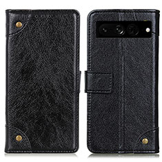 Handytasche Stand Schutzhülle Flip Leder Hülle K06Z für Google Pixel 7 Pro 5G Schwarz