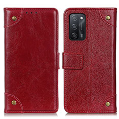 Handytasche Stand Schutzhülle Flip Leder Hülle K06Z für Oppo A53s 5G Rot